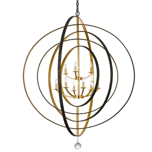 Crystorama 587-EB-GA Luna Nine Light Chandelier English Bronze / Antique Gold Main Image.jpg