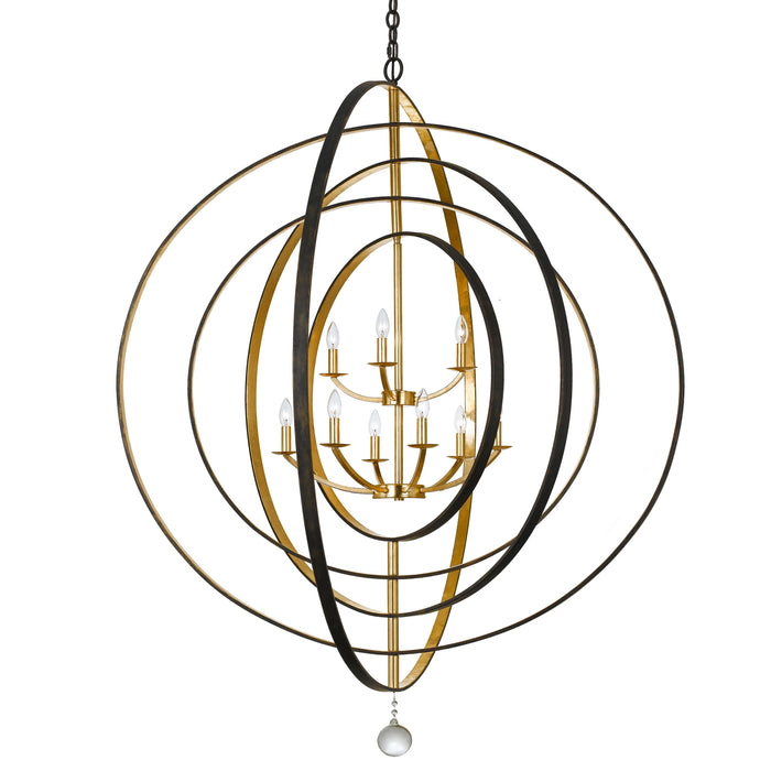 Crystorama 587-EB-GA Luna Nine Light Chandelier English Bronze / Antique Gold Main Image.jpg