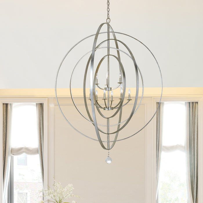 Crystorama 587-SA Luna Nine Light Chandelier Antique Silver Alternate Image 2.jpg