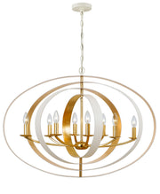 Crystorama 588-MT-GA Luna Eight Light Chandelier Matte White / Antique Gold Main Image.jpg