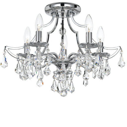 Crystorama 5930-CH-CL-MWP Cedar Five Light Semi Flush Mount Polished Chrome Main Image.jpg