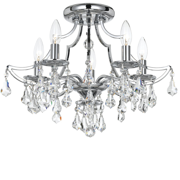 Crystorama 5930-CH-CL-MWP Cedar Five Light Semi Flush Mount Polished Chrome Main Image.jpg