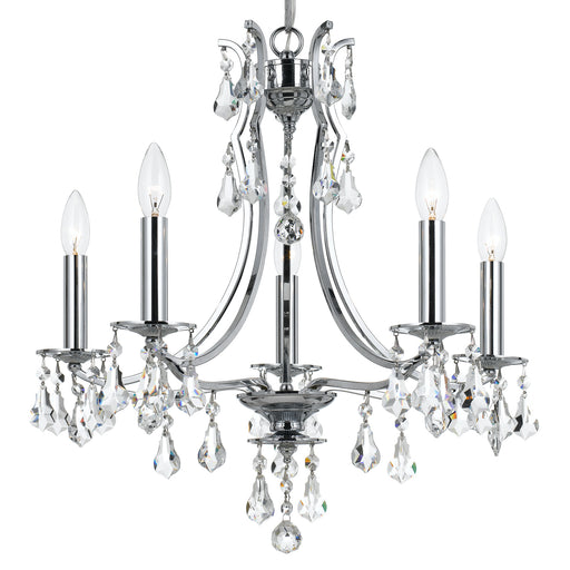 Crystorama 5935-CH-CL-MWP Cedar Five Light Mini Chandelier Polished Chrome Alternate Image.jpg