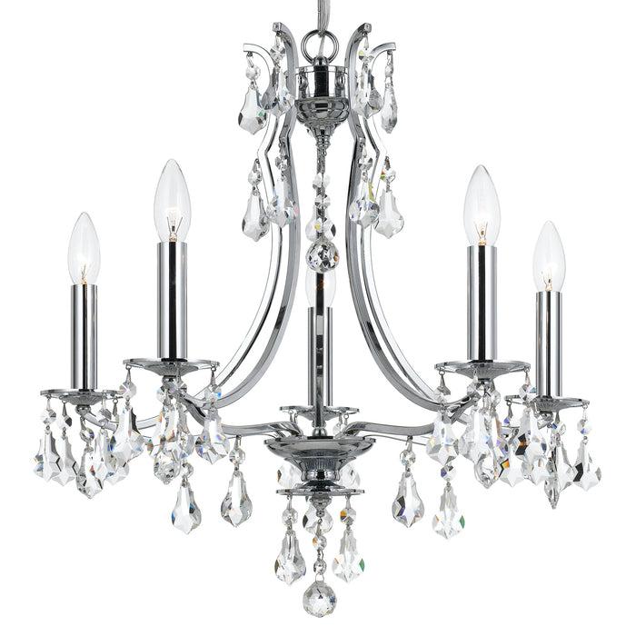 Crystorama 5935-CH-CL-MWP Cedar Five Light Mini Chandelier Polished Chrome Alternate Image.jpg