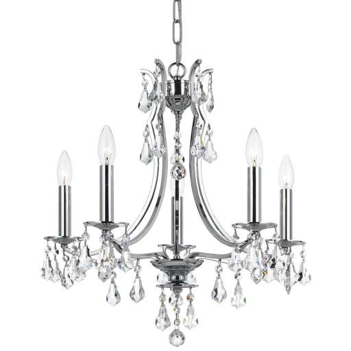 Crystorama 5935-CH-CL-MWP Cedar Five Light Mini Chandelier Polished Chrome Main Image.jpg