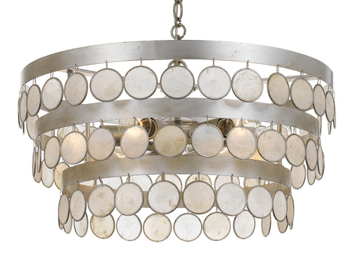 Crystorama 6006-SA Coco Six Light Chandelier Antique Silver Main Image.jpg
