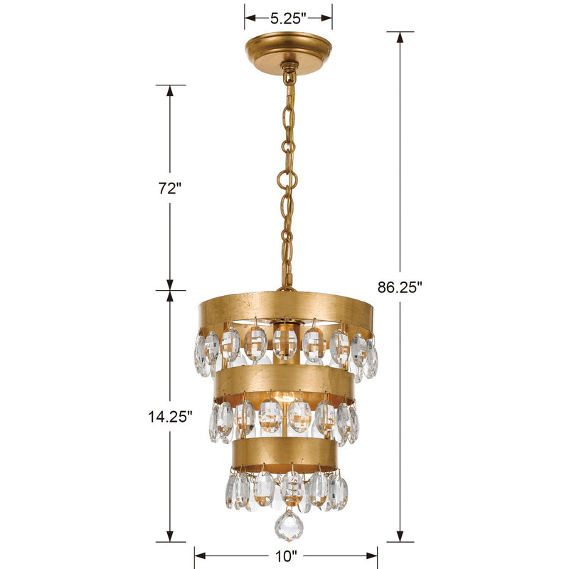 Crystorama 6103-GA Perla One Light Mini Chandelier Antique Gold Alternate Image 2.jpg