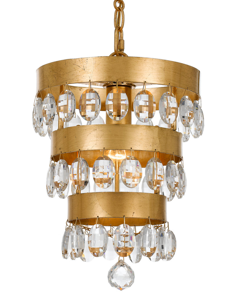 Crystorama 6103-GA Perla One Light Mini Chandelier Antique Gold Main Image.jpg