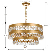 Crystorama 6106-GA Perla Five Light Chandelier Antique Gold Alternate Image 2.jpg