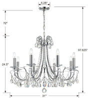 Crystorama 6828-CH-CL-MWP Othello Eight Light Chandelier Polished Chrome Alternate Image 2.jpg