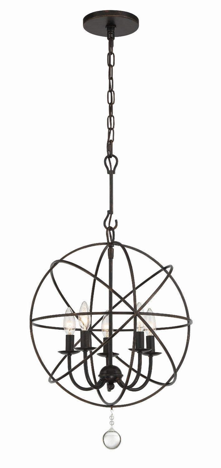 Crystorama 9224-EB Solaris Five Light Mini Chandelier English Bronze Main Image.jpg