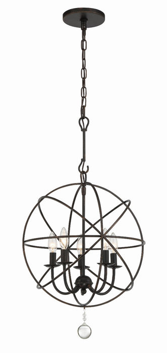 Crystorama 9224-EB Solaris Five Light Mini Chandelier English Bronze Main Image.jpg