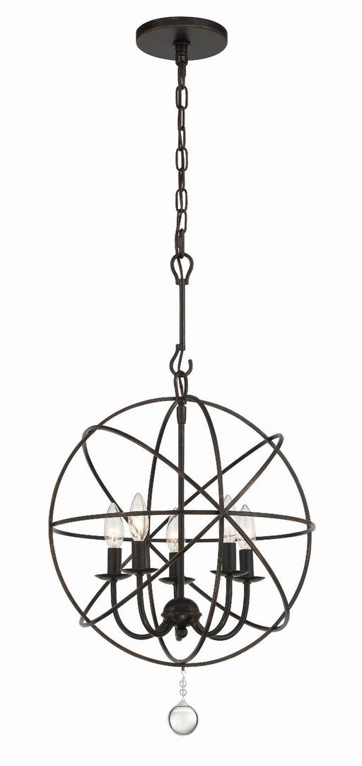 Crystorama 9224-EB Solaris Five Light Mini Chandelier English Bronze Main Image.jpg