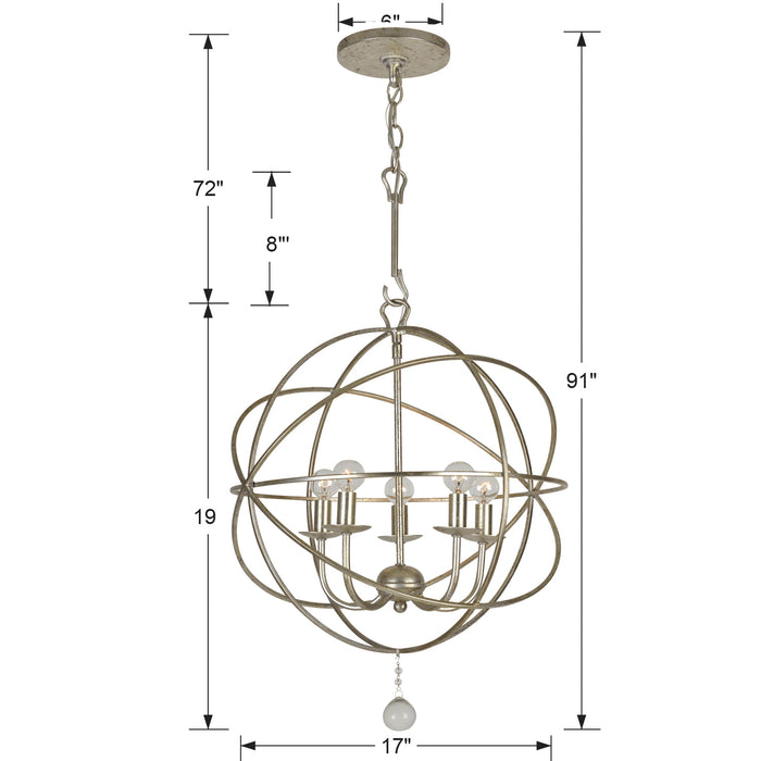 Crystorama 9224-OS Solaris Five Light Mini Chandelier Olde Silver Alternate Image 2.jpg