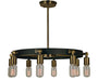 Framburg 4889 AB/MBLACK Felix Eight Light Chandelier, Antique Brass with Matte Black Main Image.jpg