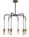 Framburg 4895 AB/MBLACK Juliette Five Light Chandelier, Antique Brass with Matte Black Main Image.jpg