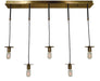 Framburg 4898 AB/MBLACK Juliette Five Light Island Chandelier, Antique Brass with Matte Black Main Image.jpg