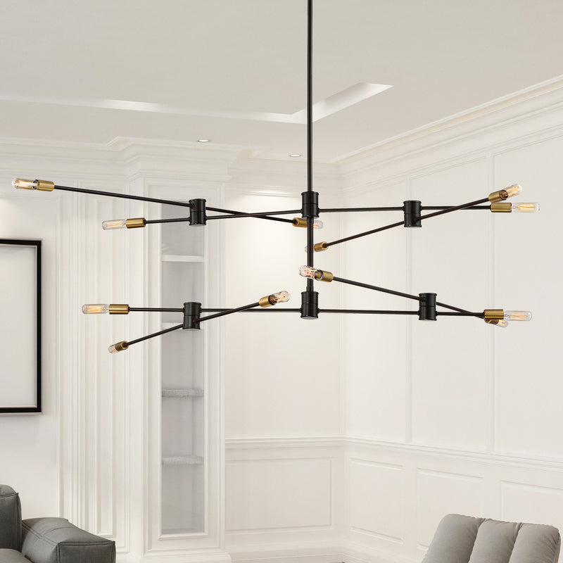 Savoy House 1-7001-12-77 12 Light Chandelier, Bronze w/Brass (2)