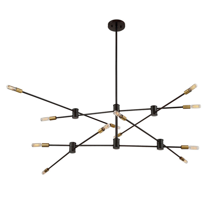 Savoy House 1-7001-12-77 12 Light Chandelier, Bronze w/Brass (4)