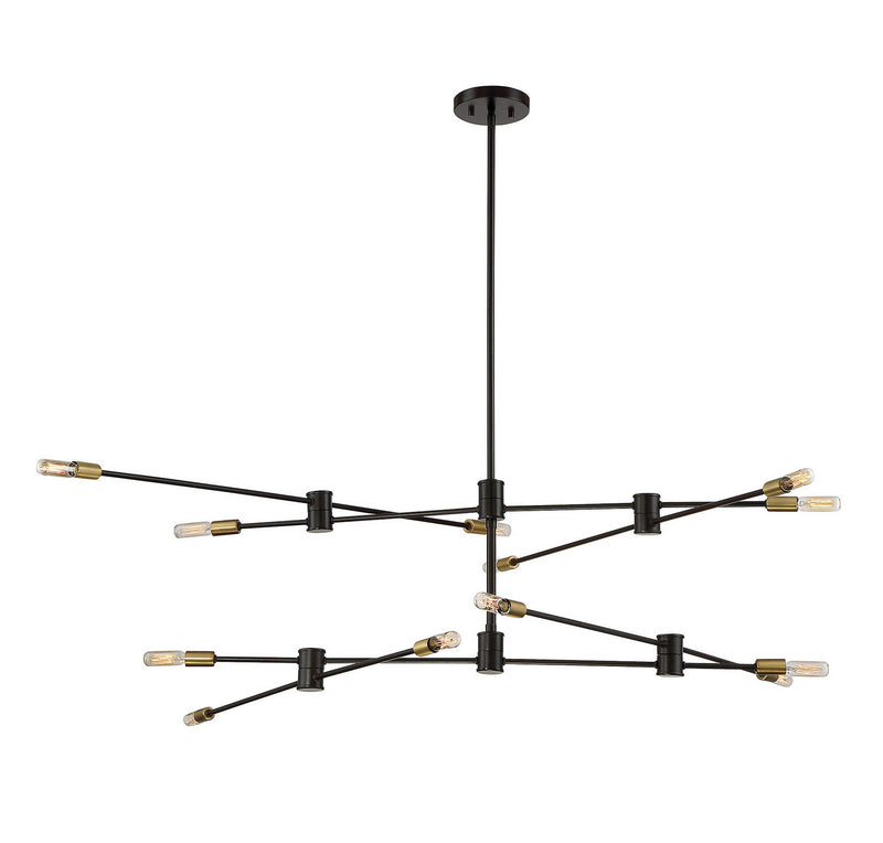 Savoy House 1-7001-12-77 12 Light Chandelier, Bronze w/Brass