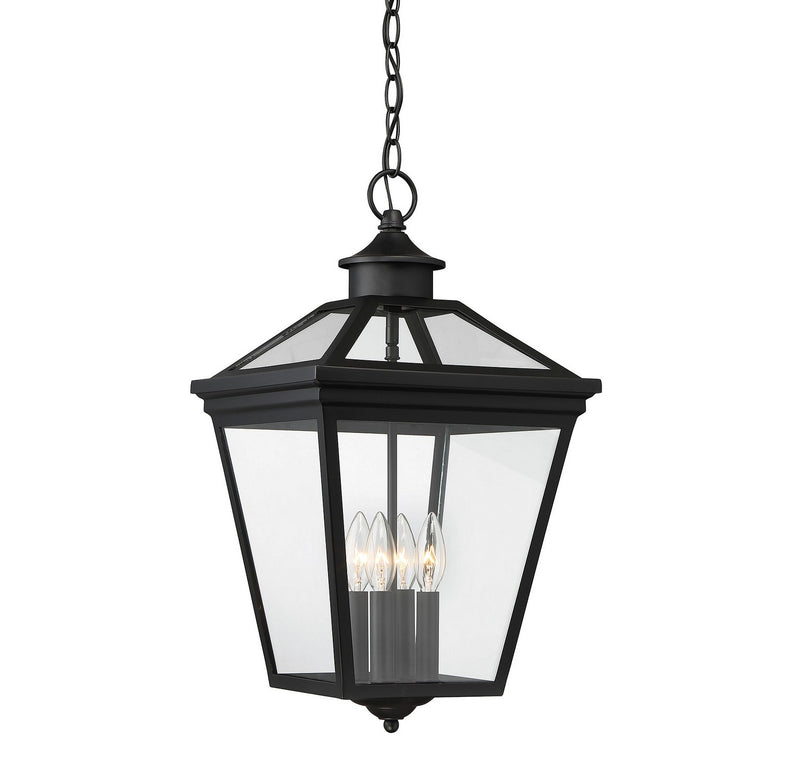 Savoy House 5-145-BK Four Light Outdoor Hanging Lantern, Black (3)