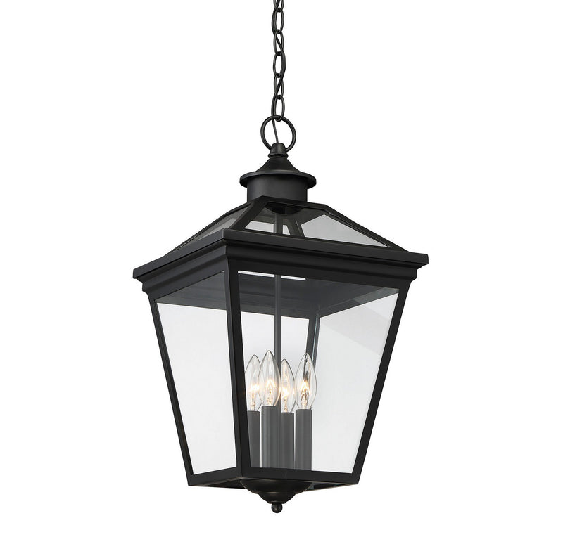 Savoy House 5-145-BK Four Light Outdoor Hanging Lantern, Black (4)