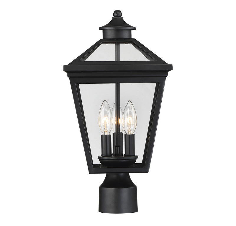 Savoy House 5-147-BK Three Light Post Lantern, Black