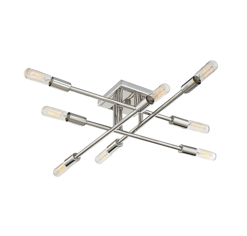 Savoy House 6-7003-8-109 Eight Light Semi Flush Mount, Polished Nickel