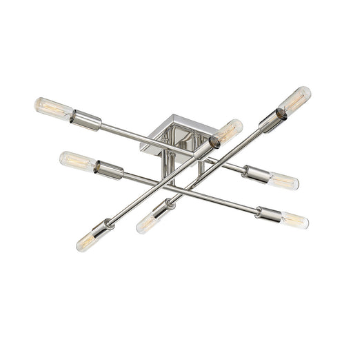 Savoy House 6-7003-8-109 Eight Light Semi Flush Mount, Polished Nickel
