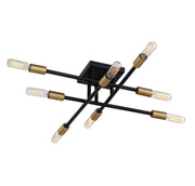 Savoy House 6-7003-8-77 Eight Light Semi Flush Mount, Bronze w/Brass (2)
