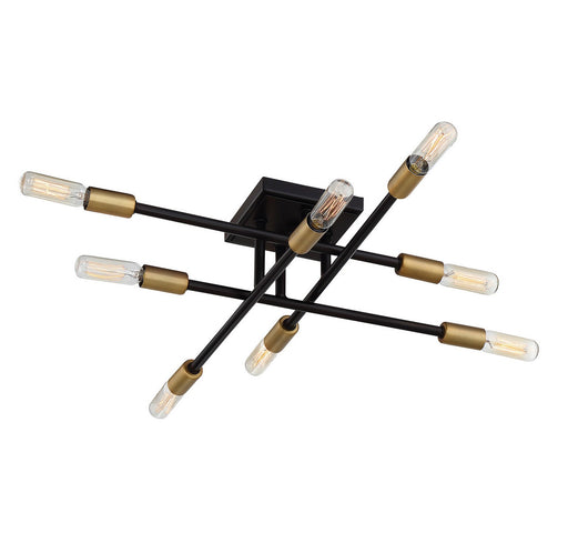 Savoy House 6-7003-8-77 Eight Light Semi Flush Mount, Bronze w/Brass (2)