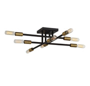Savoy House 6-7003-8-77 Eight Light Semi Flush Mount, Bronze w/Brass