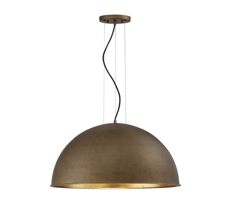 Savoy House 7-5014-3-84 Three Light Pendant, Rubbed Bronze w/Gold Leaf