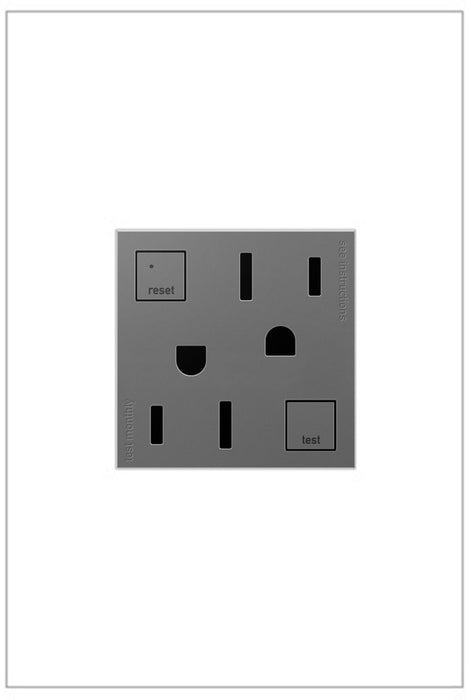 Legrand AGFTR2152M4 Adorne Duplex Self-Test GFCI Receptacles, Magnesium Main Image