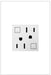 Legrand AGFTR2152W4 Adorne Duplex Self-Test GFCI Receptacles, White Main Image