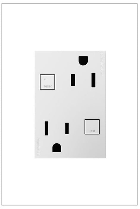 Legrand AGFTR2153W4 Adorne Duplex Self-Test GFCI Receptacles, White Main Image