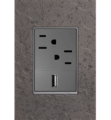 Legrand AWM1G3HFFE1 Adorne 1-Gang + Wall Plate, Natural Iron Alternate Image 1