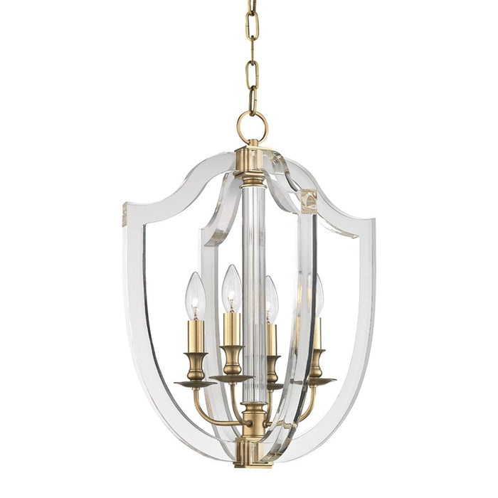 Hudson Valley 6516-AGB Arietta Four Light Pendant, Aged Brass Main Image.jpg