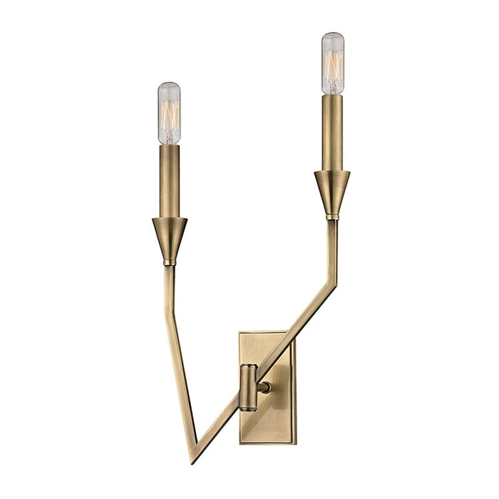 Hudson Valley 8502R-AGB Archie Two Light Wall Sconce, Aged Brass Main Image.jpg