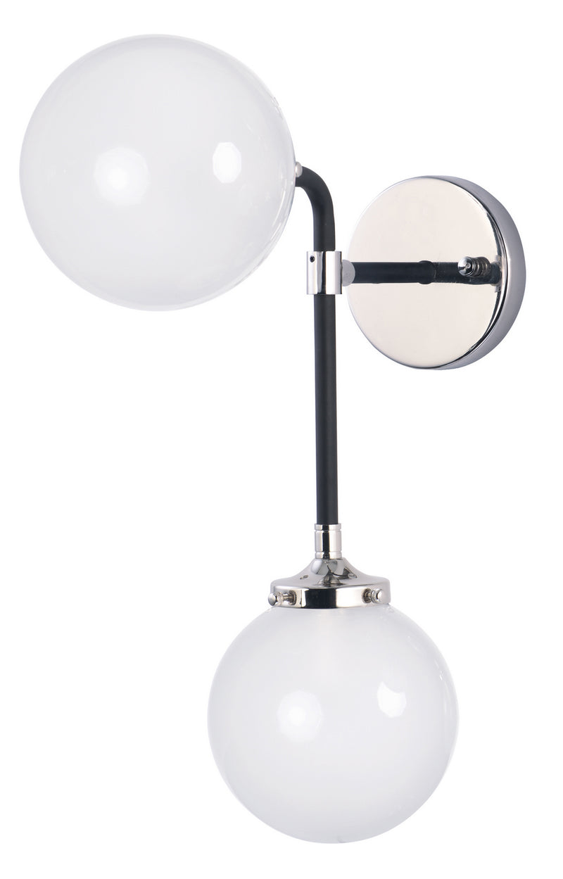 Maxim 24722WTBKPN Atom Two Light Wall Sconce, Black / Polished Nickel Alternate Image.jpg