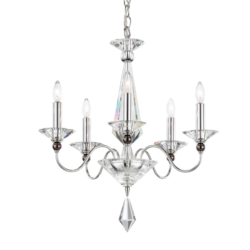 Schonbek 9675-40CL Jasmine Five Light Chandelier, Silver Main Image.jpg
