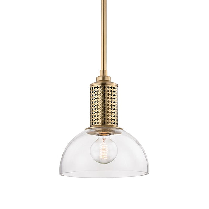 Hudson Valley 7210-AGB Halcyon One Light Pendant, Aged Brass Main Image.jpg