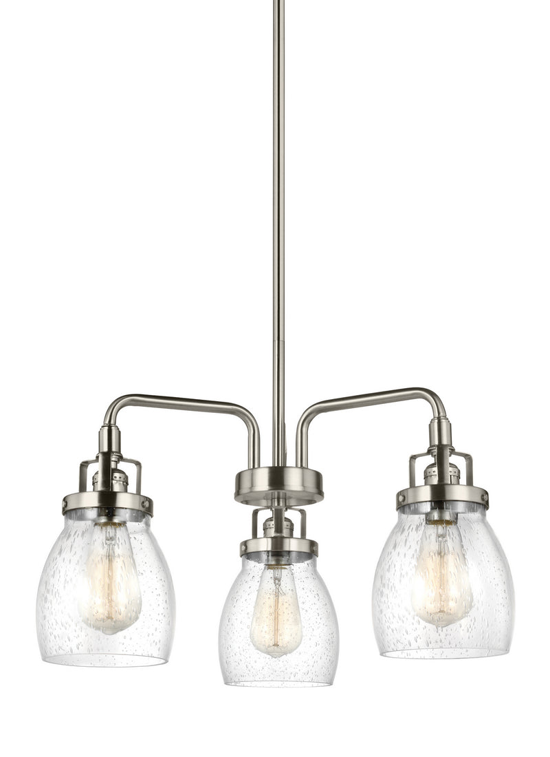 Generation Lighting 3114503-962 Belton Three Light Chandelier, Brushed Nickel Main Image.jpg