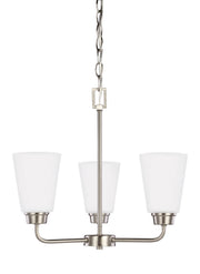 Generation Lighting 3115203EN3-962 Kerrville Three Light Chandelier, Brushed Nickel Main Image.jpg