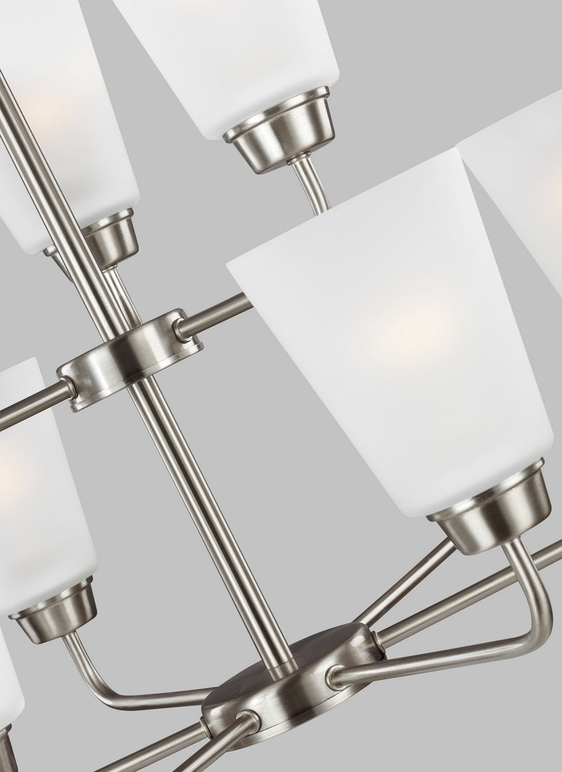 Generation Lighting 3115209-962 Kerrville Nine Light Chandelier, Brushed Nickel Alternate Image.jpg