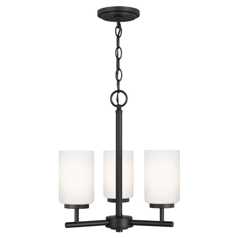 Generation Lighting 31160EN3-112 Oslo Three Light Chandelier, Midnight Black Main Image.jpg