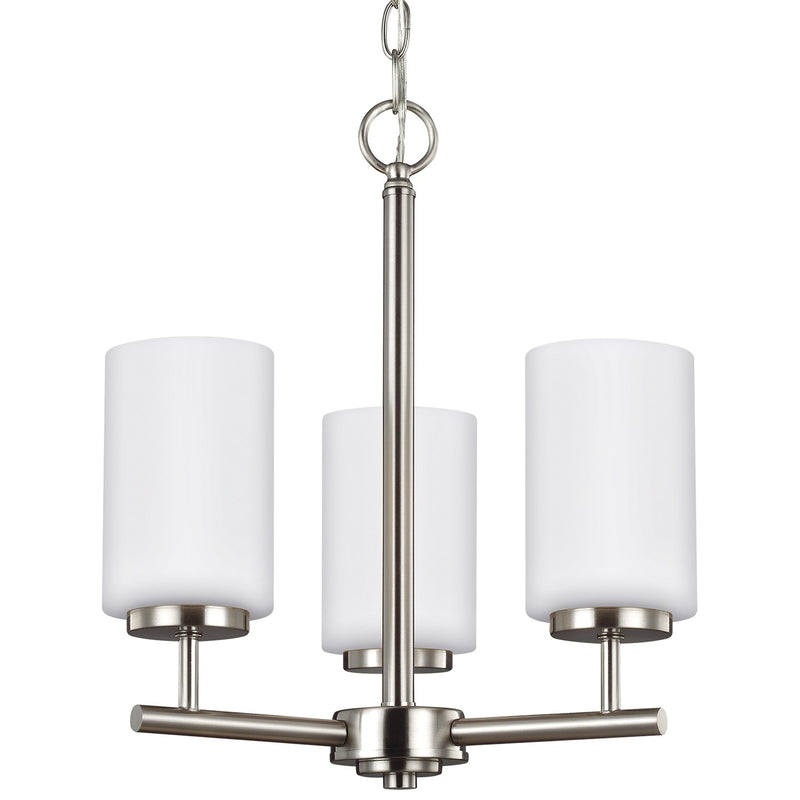Generation Lighting 31160EN3-962 Oslo Three Light Chandelier, Brushed Nickel Main Image.jpg