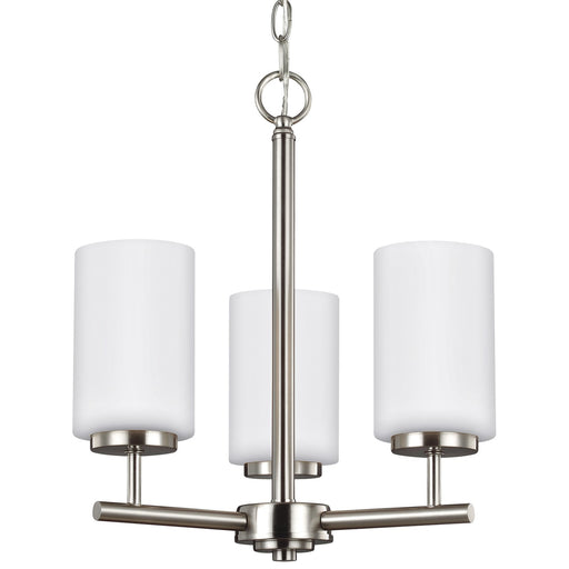 Generation Lighting 31160EN3-962 Oslo Three Light Chandelier, Brushed Nickel Main Image.jpg