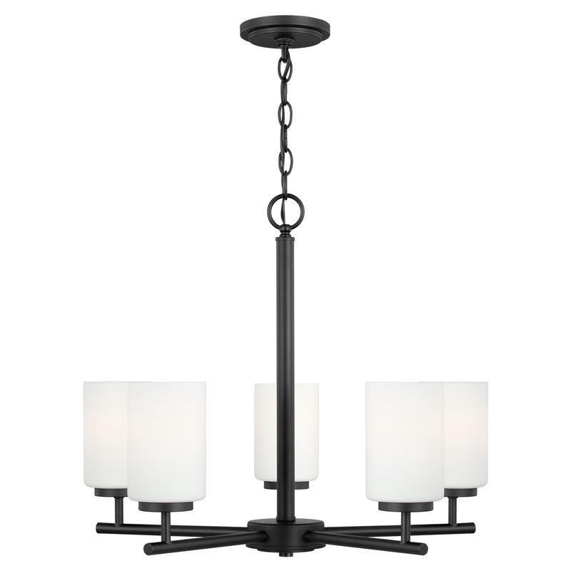 Generation Lighting 31161EN3-112 Oslo Five Light Chandelier, Midnight Black Main Image.jpg