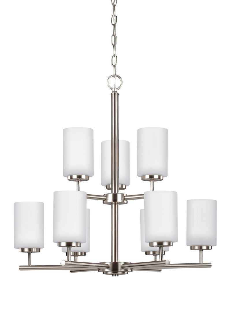 Generation Lighting 31162-962 Oslo Nine Light Chandelier, Brushed Nickel Main Image.jpg